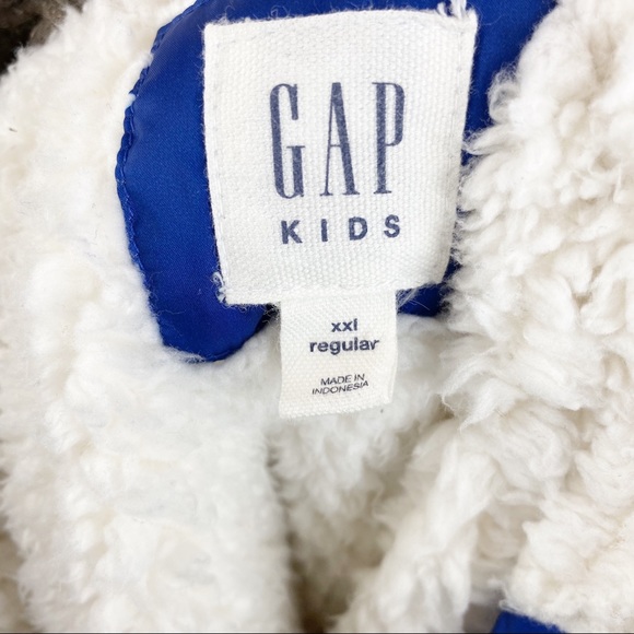 Gap Kids Navy Girls Star Sherpa Puffer Jacket - Picture 4 of 8